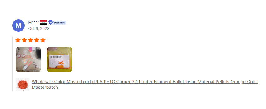 Client Testimonials for PLA Masterbatches