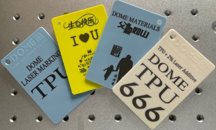 Laser Marking Additive for TPU molded parts - permanent black laser marking on colored TPU products