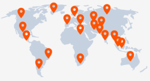 Global distribution map of DOME Materials' masterbatch and laser marking additives businesses