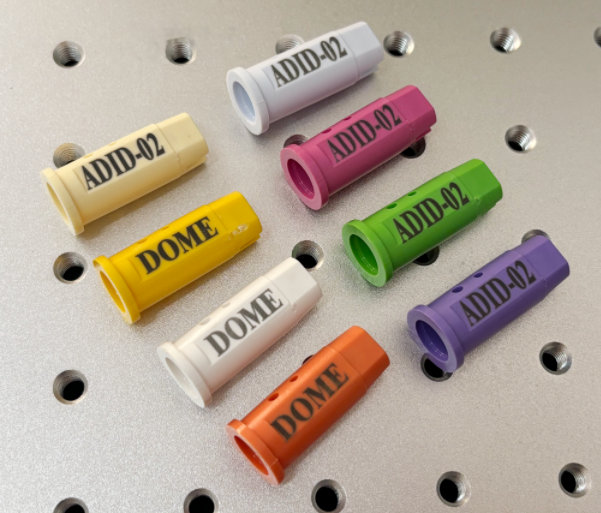 High-contrast Black Laser Marking on white or colored POM Molded Parts